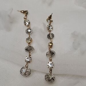 Chic Gold and Silver Crystal Earrings